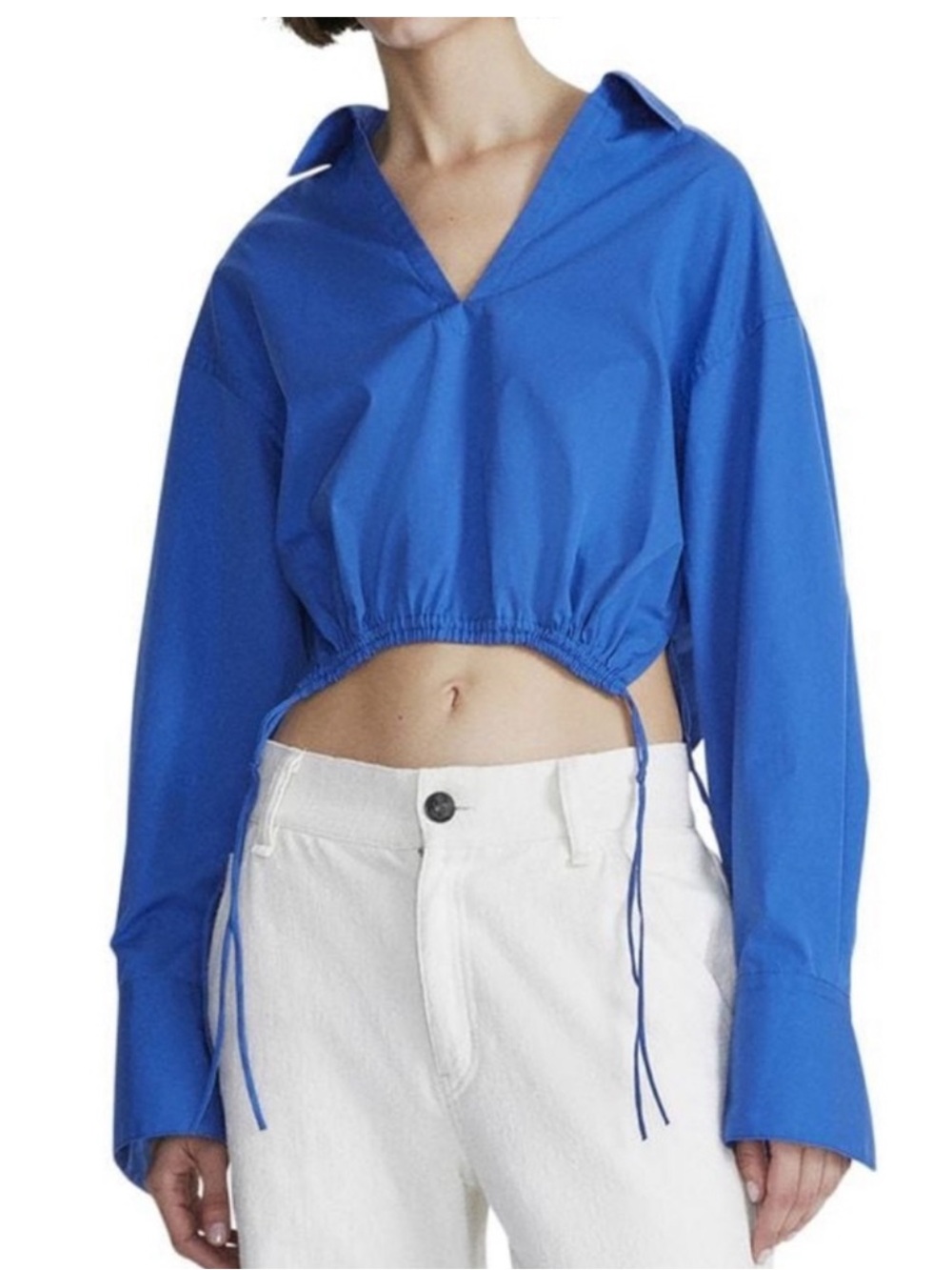 Rag & Bone Fiona Cropped Top in Bright Blue